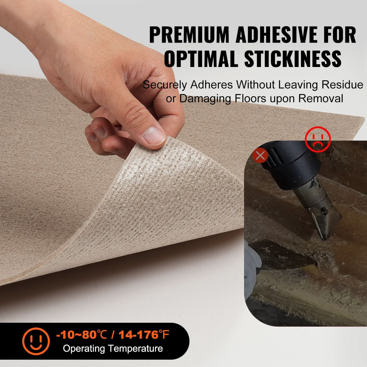 Carpet Tiles Peel and Stick, 18' x 18' Squares Self Adhesive Carpet Floor Tile, Soft Padded Carpet Tiles, Easy Install DIY for Bedroom Living Room Indoor Outdoor (10 Tiles, Light Brown)
