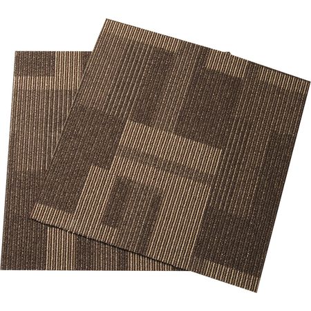Carpet Tiles Reusable, 24"x 24"Carpet Squares With Padding Attached, Soft Padded Carpet Tiles, Easy Install DIY for Bedroom Living Room (24Tiles, Mixed Brown)