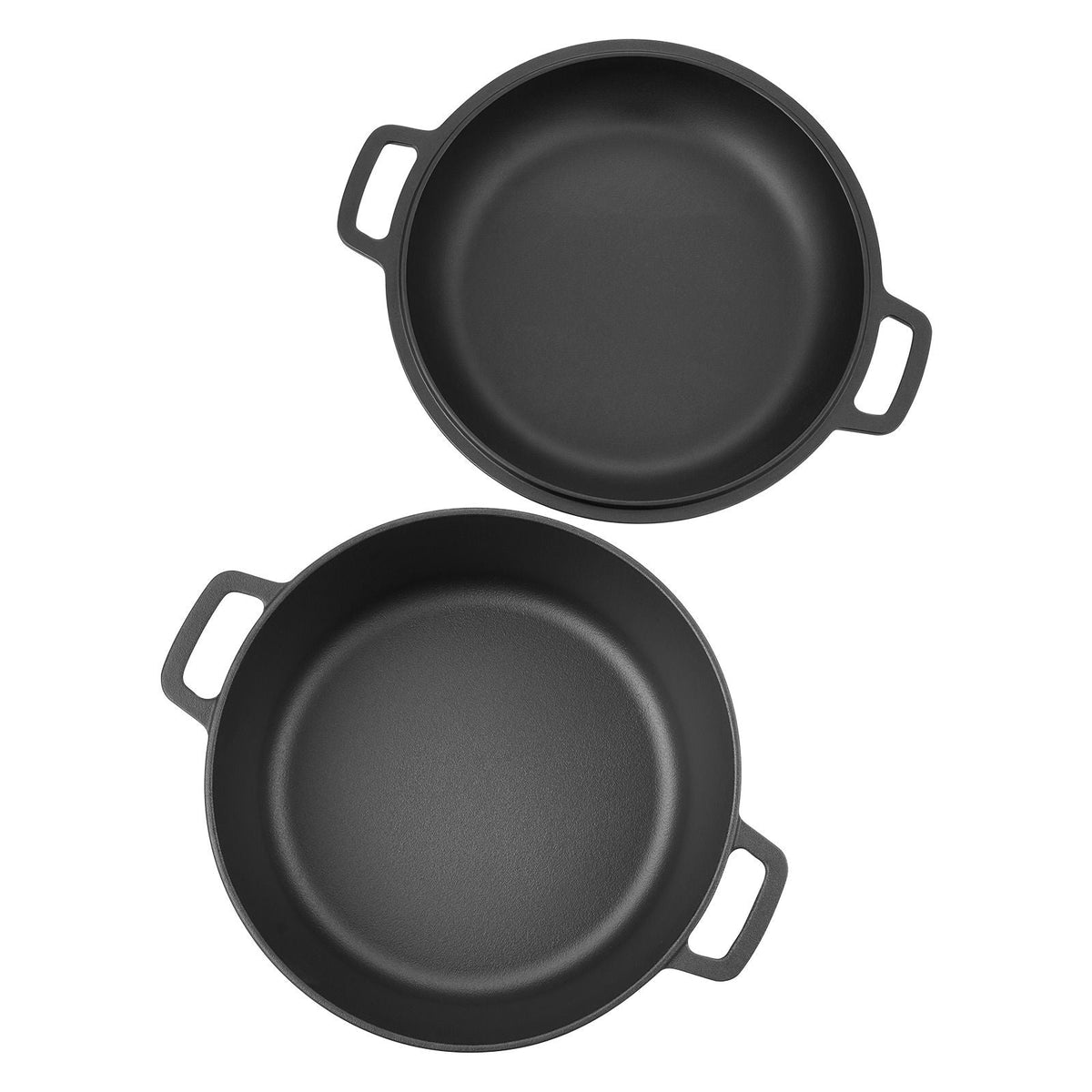 Cast Iron Dutch Oven, 2-in-1 Pre-Seasoned Pot with Skillet Lid, 5QT Cookware Pan with Proofing Basket, Bread Baking Accessories, Bread-Oven Compatible 500Fahrenheit