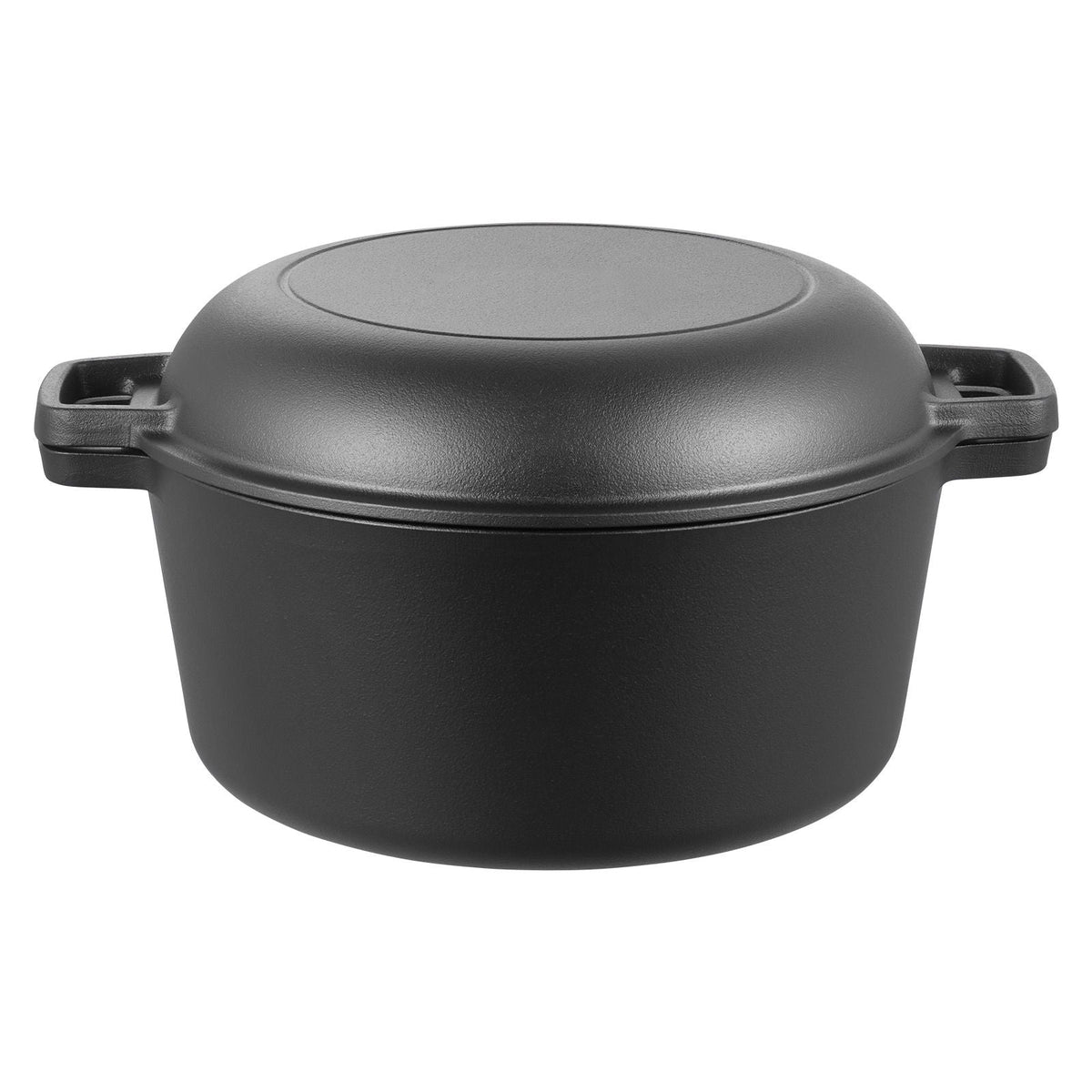 Cast Iron Dutch Oven, 2-in-1 Pre-Seasoned Pot with Skillet Lid, 5QT Cookware Pan with Proofing Basket, Bread Baking Accessories, Bread-Oven Compatible 500Fahrenheit