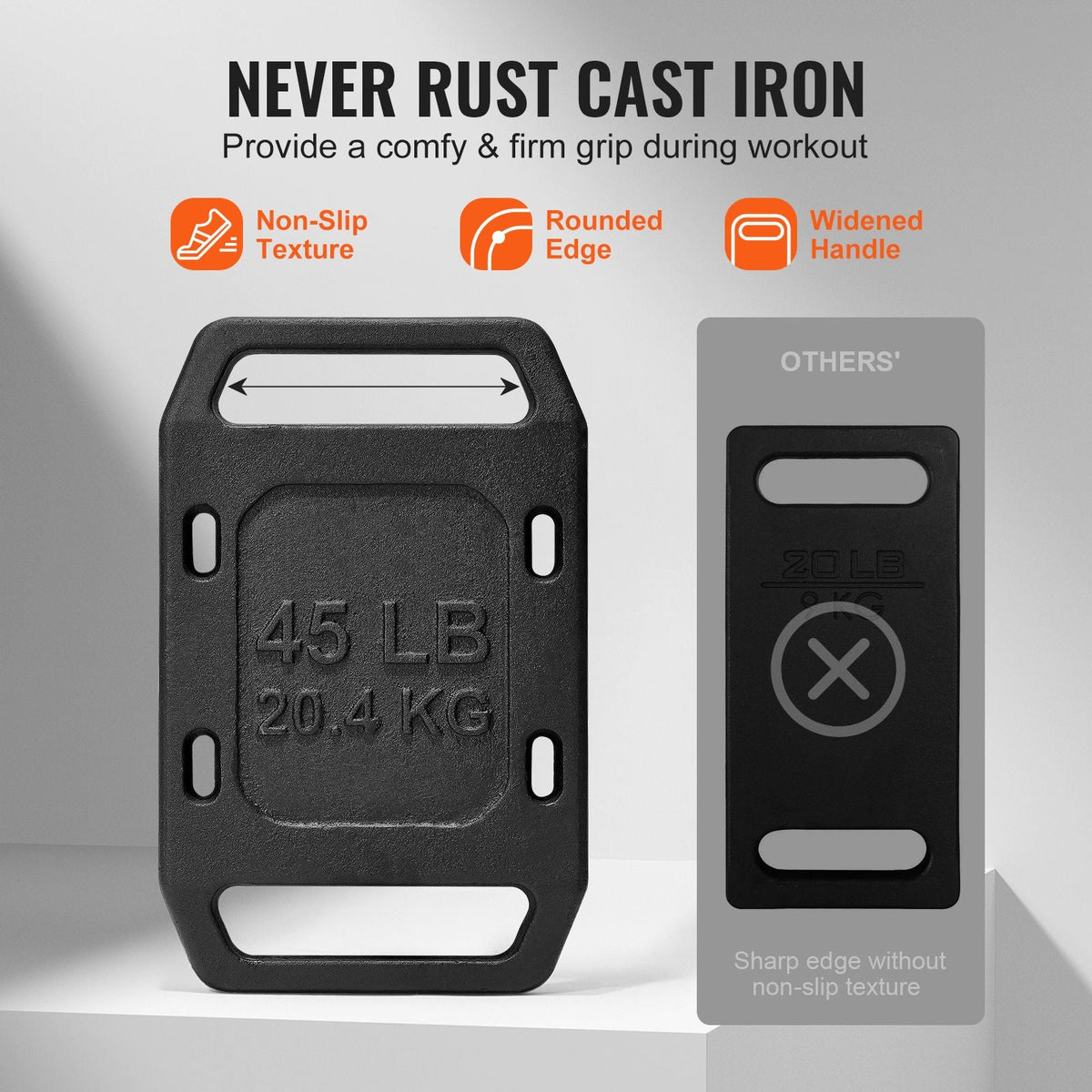 Cast Iron Ruck Weights, 45LB Single Ruck Plate, Weighted Weights for Rucking, Solid Ruck Plate Weight for Rucking, Swings, Squat, Strength Training, Weightlifting, Fitness Workout