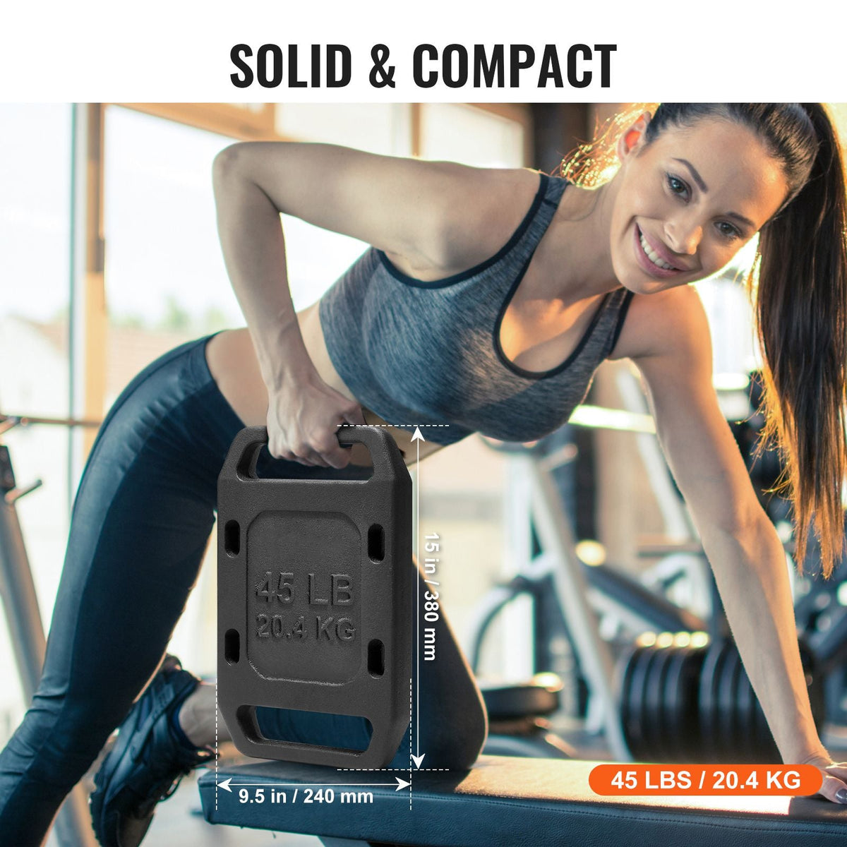Cast Iron Ruck Weights, 45LB Single Ruck Plate, Weighted Weights for Rucking, Solid Ruck Plate Weight for Rucking, Swings, Squat, Strength Training, Weightlifting, Fitness Workout