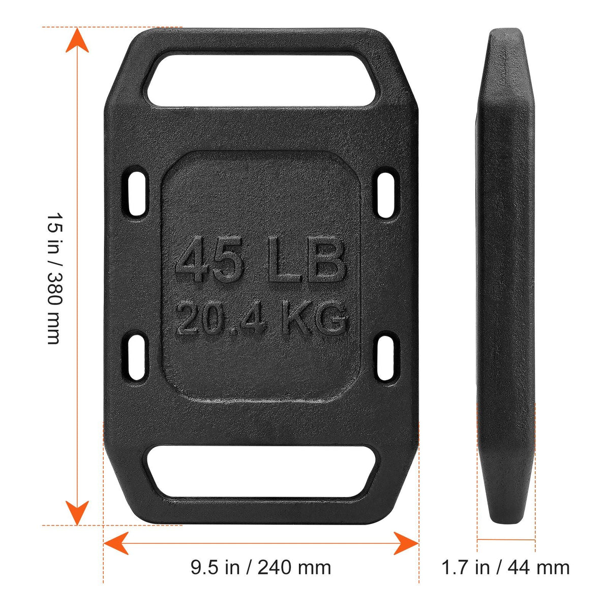 Cast Iron Ruck Weights, 45LB Single Ruck Plate, Weighted Weights for Rucking, Solid Ruck Plate Weight for Rucking, Swings, Squat, Strength Training, Weightlifting, Fitness Workout
