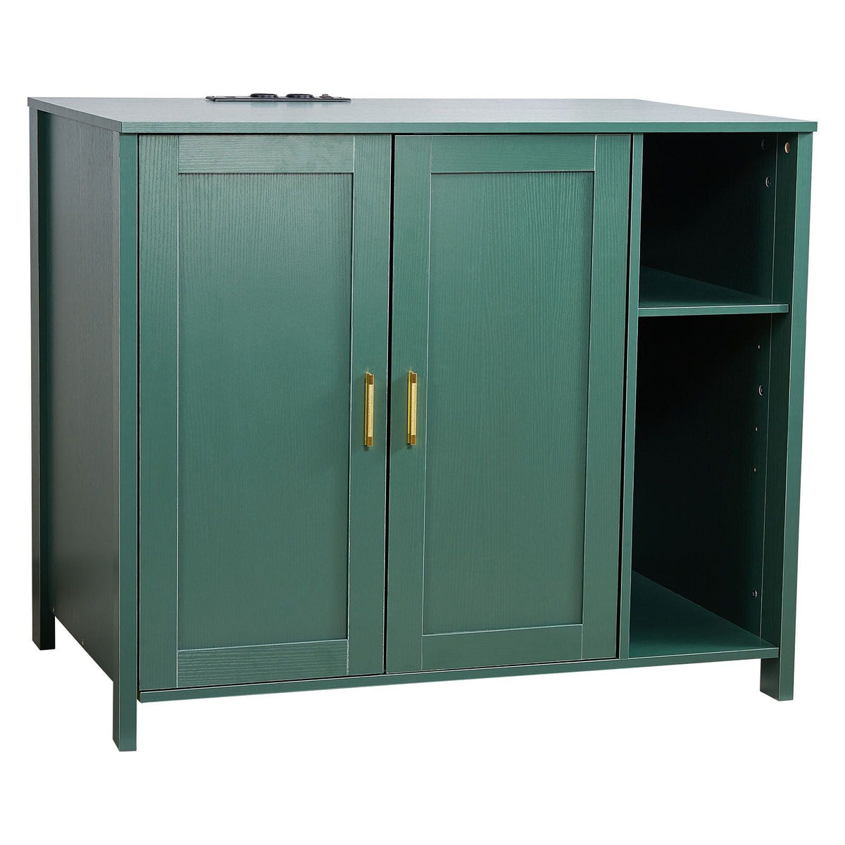 Cat Enclosure, 41.3 in Self Cleaning Litter Box Cabinet, with Drawer & Detachable Divider, Automatic Litterbox Enclosure with Built-in Power Outlet, Fits Most Smart Litterboxes