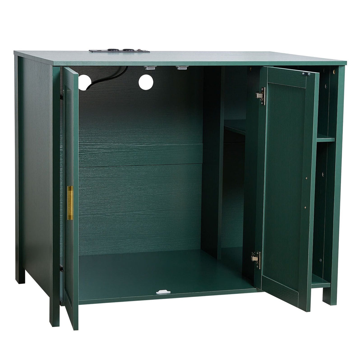 Cat Enclosure, 41.3 in Self Cleaning Litter Box Cabinet, with Drawer & Detachable Divider, Automatic Litterbox Enclosure with Built-in Power Outlet, Fits Most Smart Litterboxes