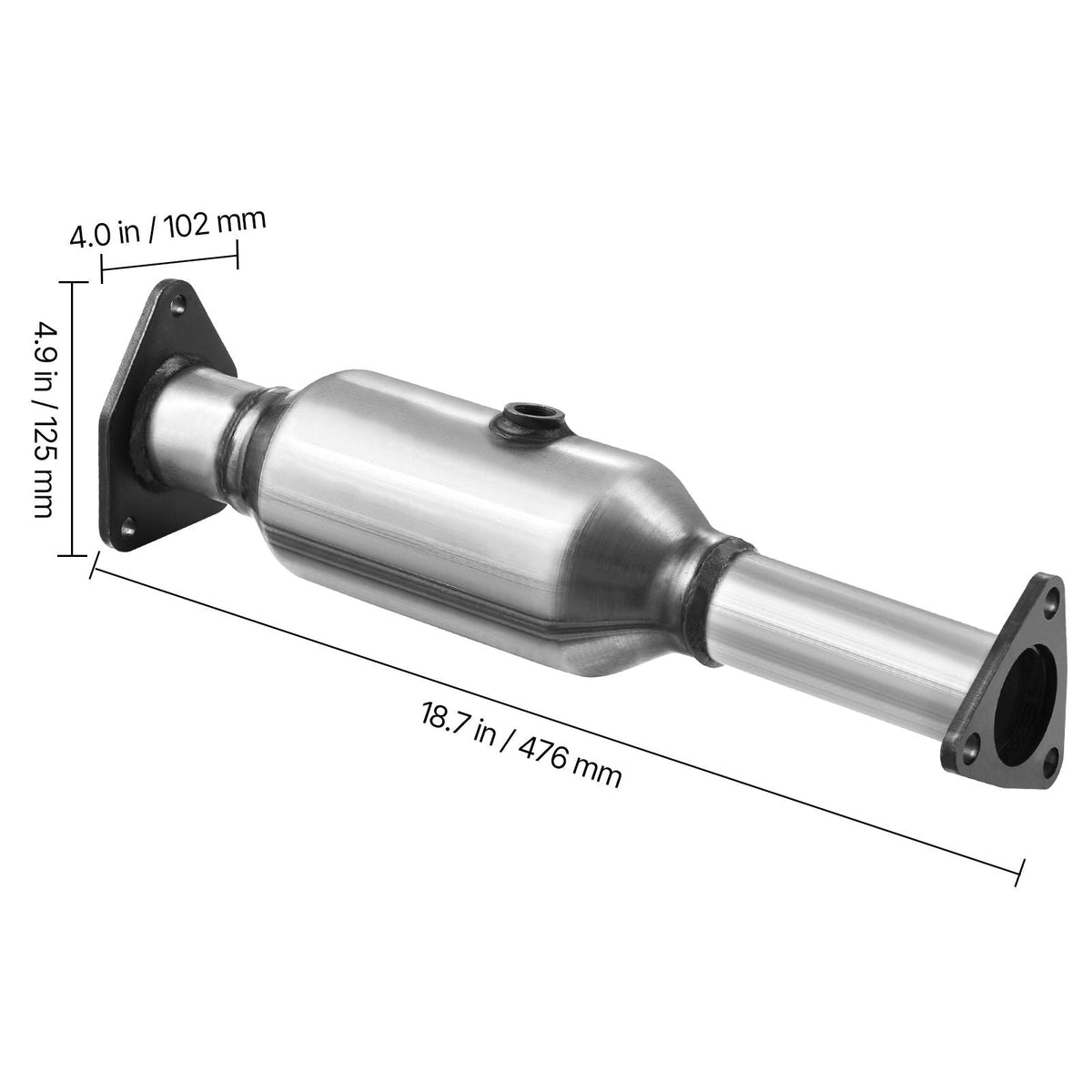 Catalytic Converter, Compatible with Honda Accord 2.4L 2003 2004 2005 2006 2007, 2.4L L4 Engine, Rear, Replacement OE 16299, Stainless Steel Material, for Quick Exhaust Gas Purification