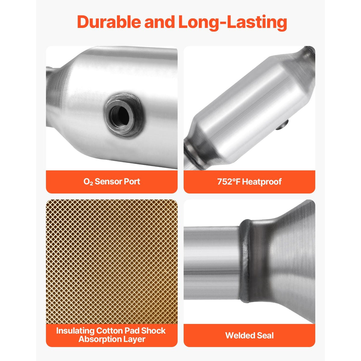 Catalytic Converter, Compatible with Honda Accord 2.4L 2003 2004 2005 2006 2007, 2.4L L4 Engine, Rear, Replacement OE 16299, Stainless Steel Material, for Quick Exhaust Gas Purification