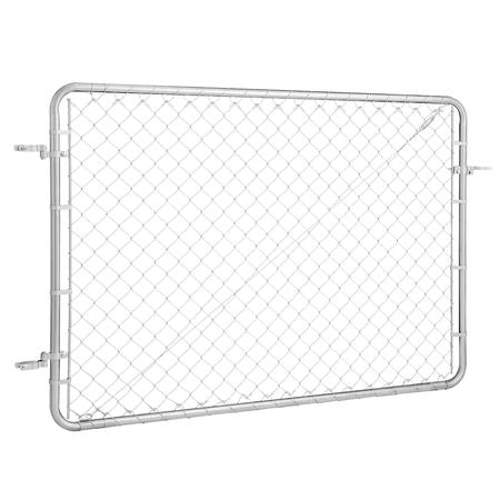 Chain Link Fence Gate, 72 x 48 in, Adjustable Chain Link Fence Panel, Fit 2.2-6 ft (W) x 6 ft (H) Garden Fence Gate Opening, Rust-Resistant Galvanized Fencing Gate for Farm, Posts Not Included