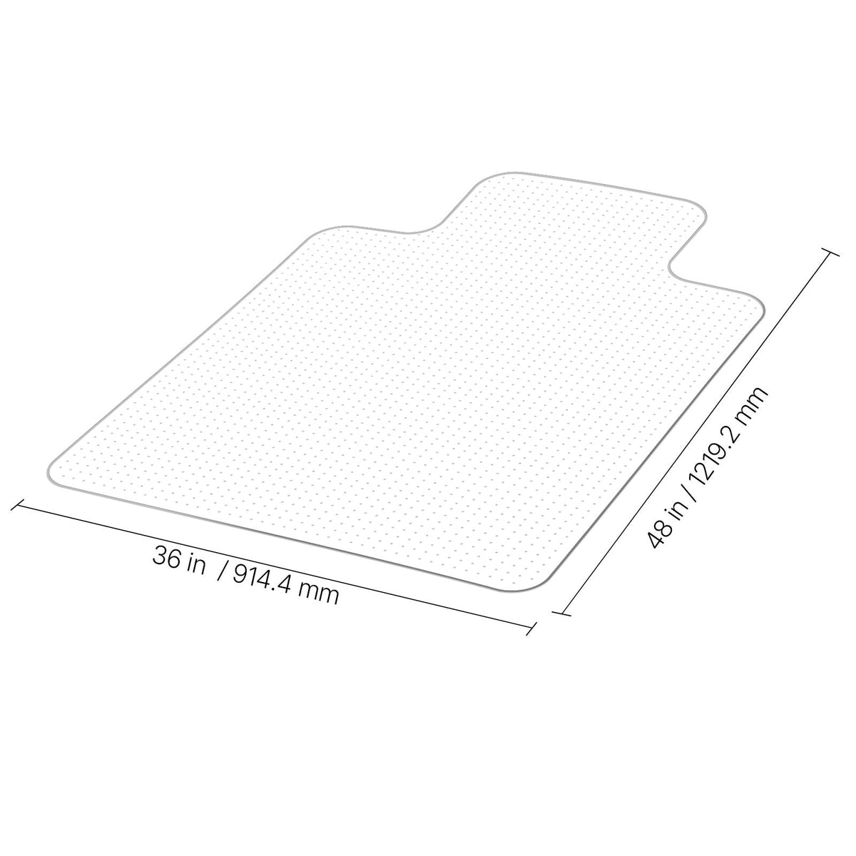 Chair Mat with Lip, 36 x 48-inch Office Chair Mat for Low Pile Carpeted Floors, Clear Floor Protector Rug with Studded, Non-Slip & Easy to Clean, Smooth Glide Under Desk Rug for Home Office