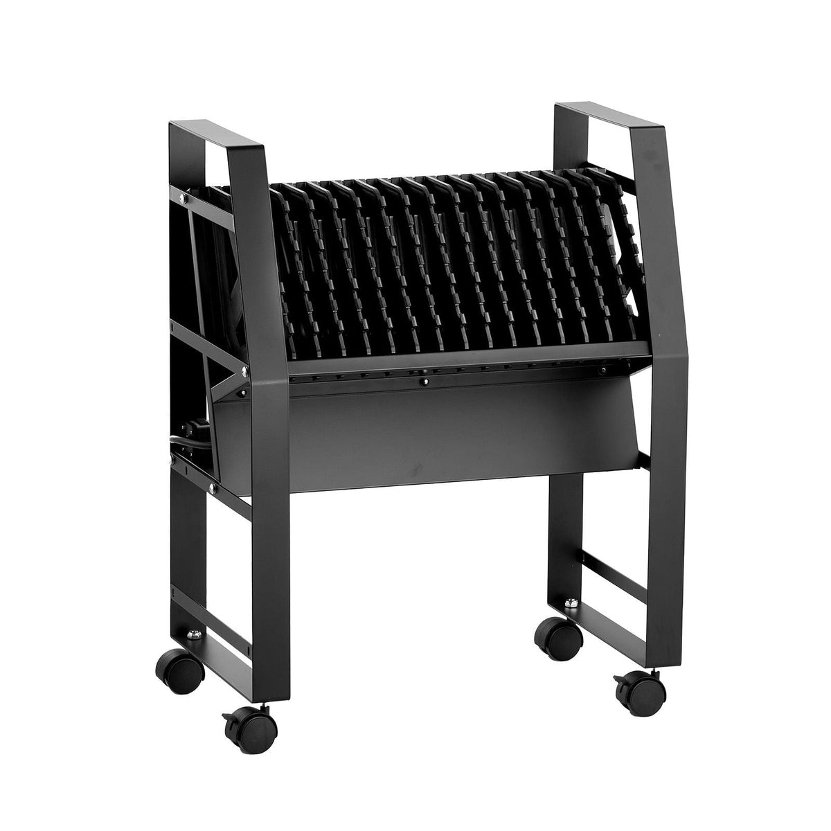 Charging Cart, 16 Device Mobile Open Charging Station, Up to 15.6 in Screen Size, Office and Classroom Mobile Charging Cart, for Chromebook, Tablet and Laptop