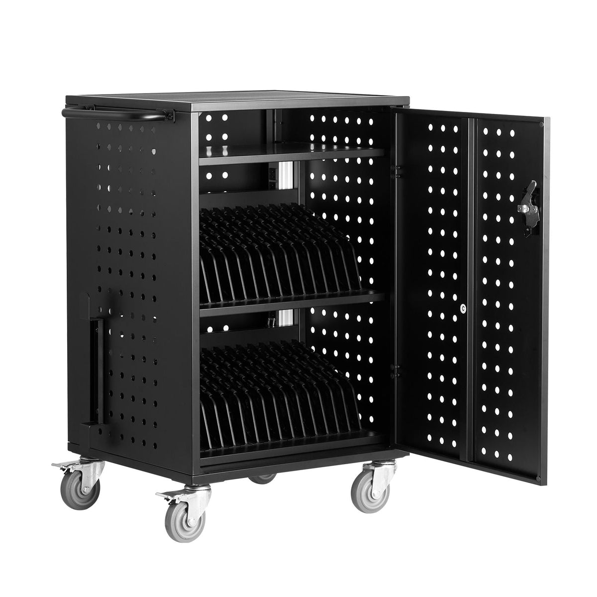 Charging Cart, 32 Device Mobile Charging Station, Up to 15.6 in Screen Size, Office and Classroom Mobile Charging Cart, for Chromebook, Tablet and Laptop