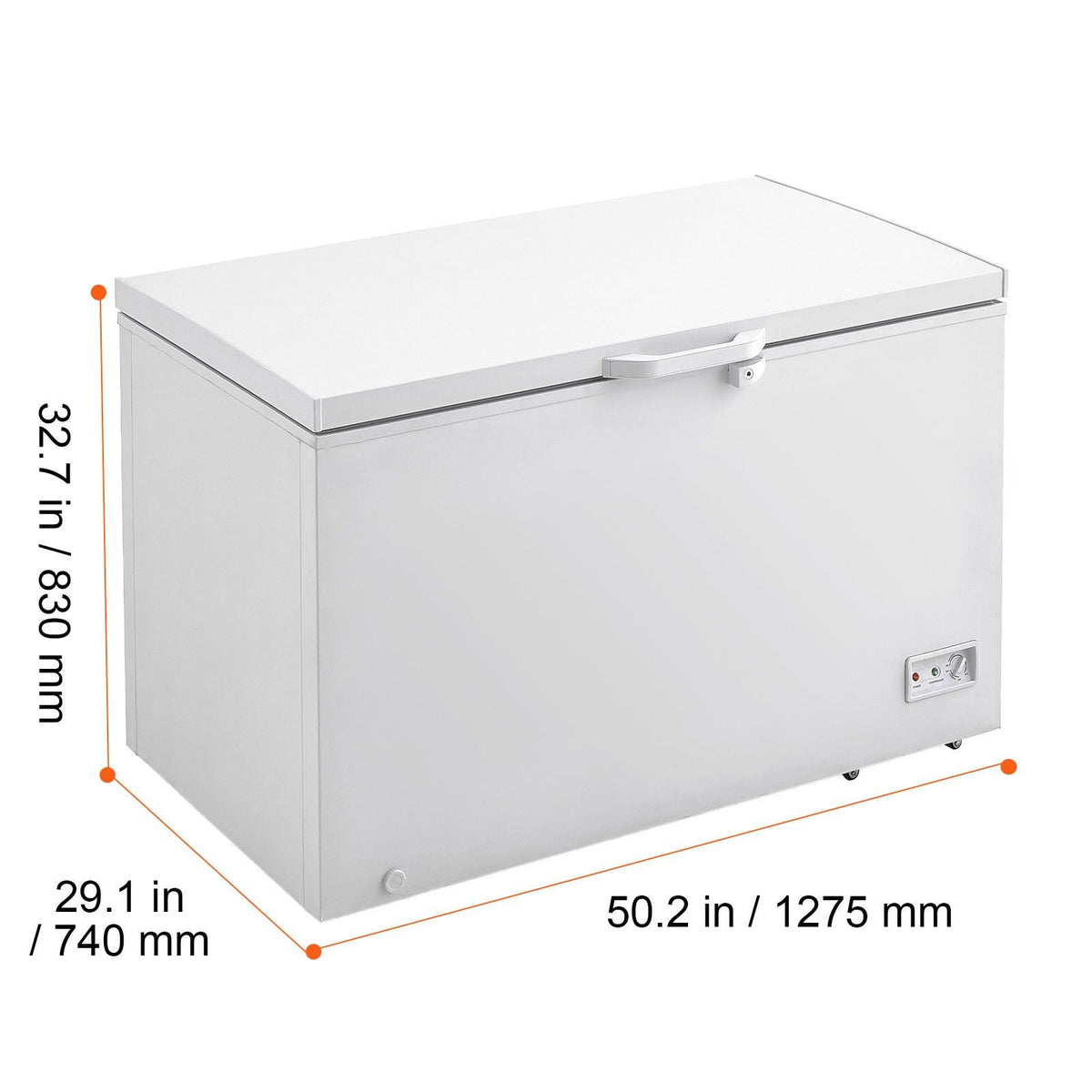 Chest Freezer, 12.8 Cu.ft / 345 L Large Deep Freezer & 4 Removable Baskets, Freestanding Top Open Door Commercial Chest Freezers with Locking Lid, 7-Level Adjustable Temp, LED Lighting, 6 Wheels