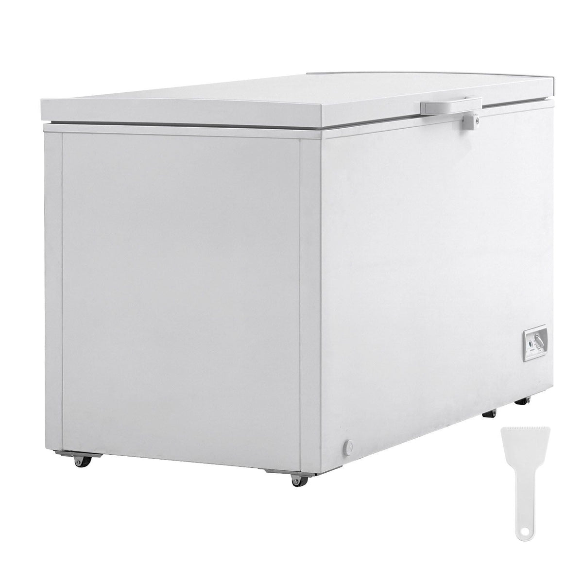 Chest Freezer, 12.8 Cu.ft / 345 L Large Deep Freezer & 4 Removable Baskets, Freestanding Top Open Door Commercial Chest Freezers with Locking Lid, 7-Level Adjustable Temp, LED Lighting, 6 Wheels