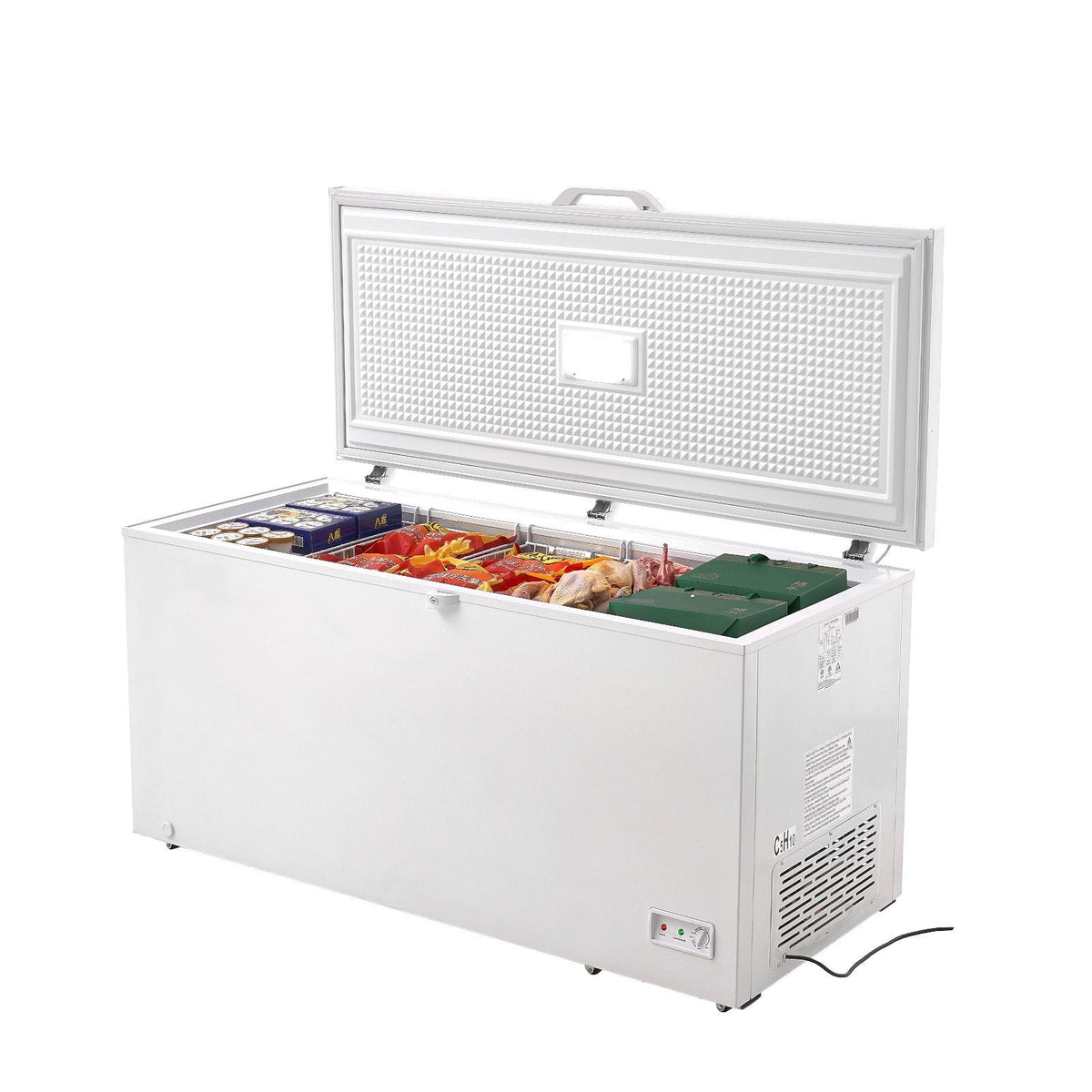 Chest Freezer, 17 Cu.ft Freestanding Top Open Door Commercial Chest Freezers, with 4 Removable Baskets, Locking Lid, Adjustable Temp for -18.4-10.4/32 to 50Fahrenheit, LED Lighting, 6 Wheels
