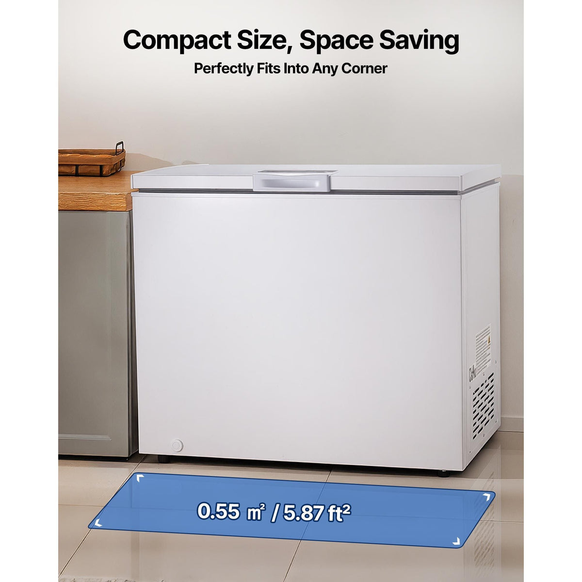 Chest Freezer, 6.7 Cu.ft Compact Deep Freezer, Free Standing Top Open Door Chest Freezers with 2 Removable Baskets & Adjustable Thermostat - Energy Saving, Low Noise & Garage Ready, White