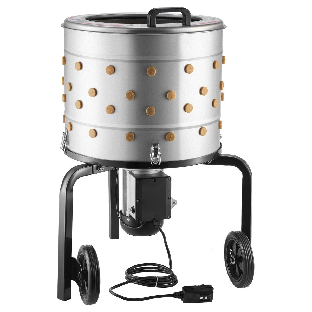 Chicken Plucker Machine, 19.7 in Drum, 750W & 275RPM Electric Chicken Plucking Machine with 98 Soft Fingers & Transport Wheels, Stainless Steel Feather Remover for Processing 2 Chicks Once