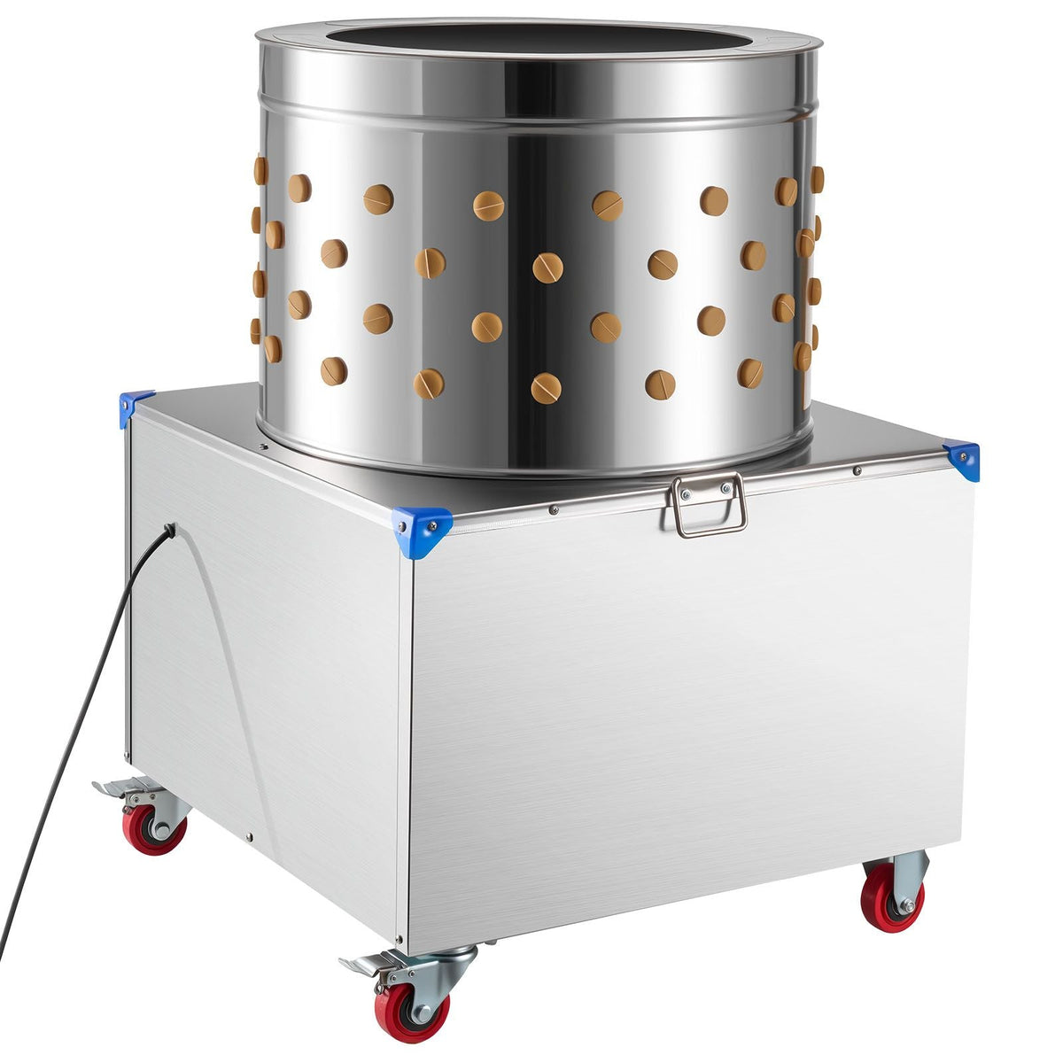 Chicken Plucker Machine, 23.6 in Drum, 2200W & 240RPM Electric Chicken Plucking Machine with 119 Soft Fingers & Transport Wheels, Stainless Steel Feather Remover for Processing 2-4 Chicks Once