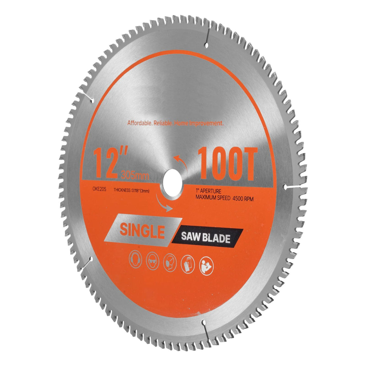 Circular Saw Blade, 12 inch Diameter, 100 Sharp Alloy Teeth, 1 inch Arbor, Fine Finish, Aluminum Cutting Blade for Circular Saw, with Noise-Reducing Heat Vents, for Cutting Steel and Metal