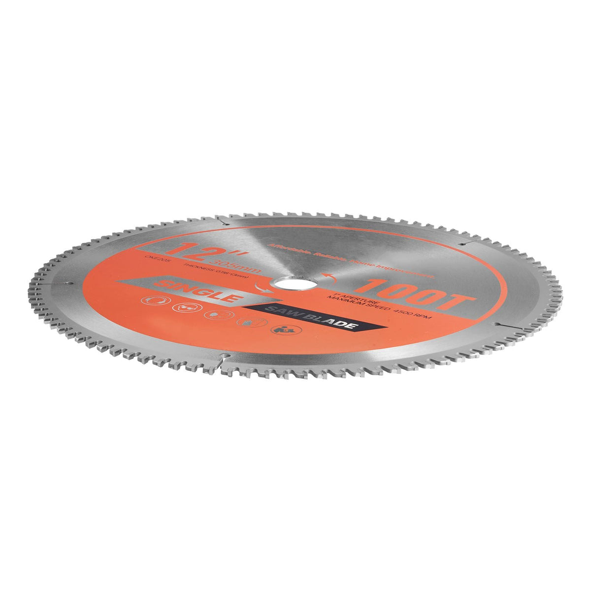 Circular Saw Blade, 12 inch Diameter, 100 Sharp Alloy Teeth, 1 inch Arbor, Fine Finish, Aluminum Cutting Blade for Circular Saw, with Noise-Reducing Heat Vents, for Cutting Steel and Metal
