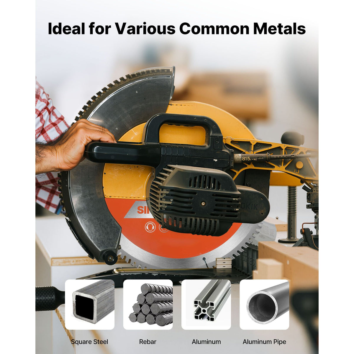 Circular Saw Blade, 12 inch Diameter, 100 Sharp Alloy Teeth, 1 inch Arbor, Fine Finish, Aluminum Cutting Blade for Circular Saw, with Noise-Reducing Heat Vents, for Cutting Steel and Metal