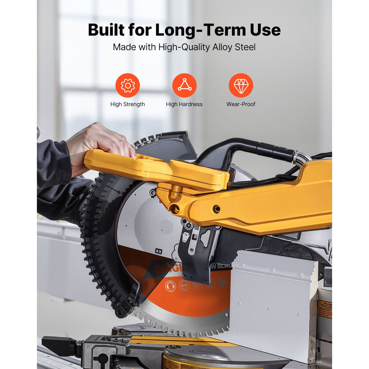 Circular Saw Blade, 12 inch Diameter, 100 Sharp Alloy Teeth, 1 inch Arbor, Fine Finish, Aluminum Cutting Blade for Circular Saw, with Noise-Reducing Heat Vents, for Cutting Steel and Metal