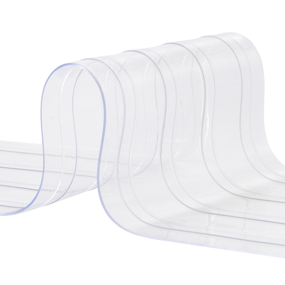 Clear PVC Strip Curtain, 50 ft Length x 8 in Width, Ribbed Plastic Door Strip Bulk Roll, Walk in Freezer Cooler Curtain Strips for Doorways of Supermarket, Garage, Warehouse, Pet Animal House