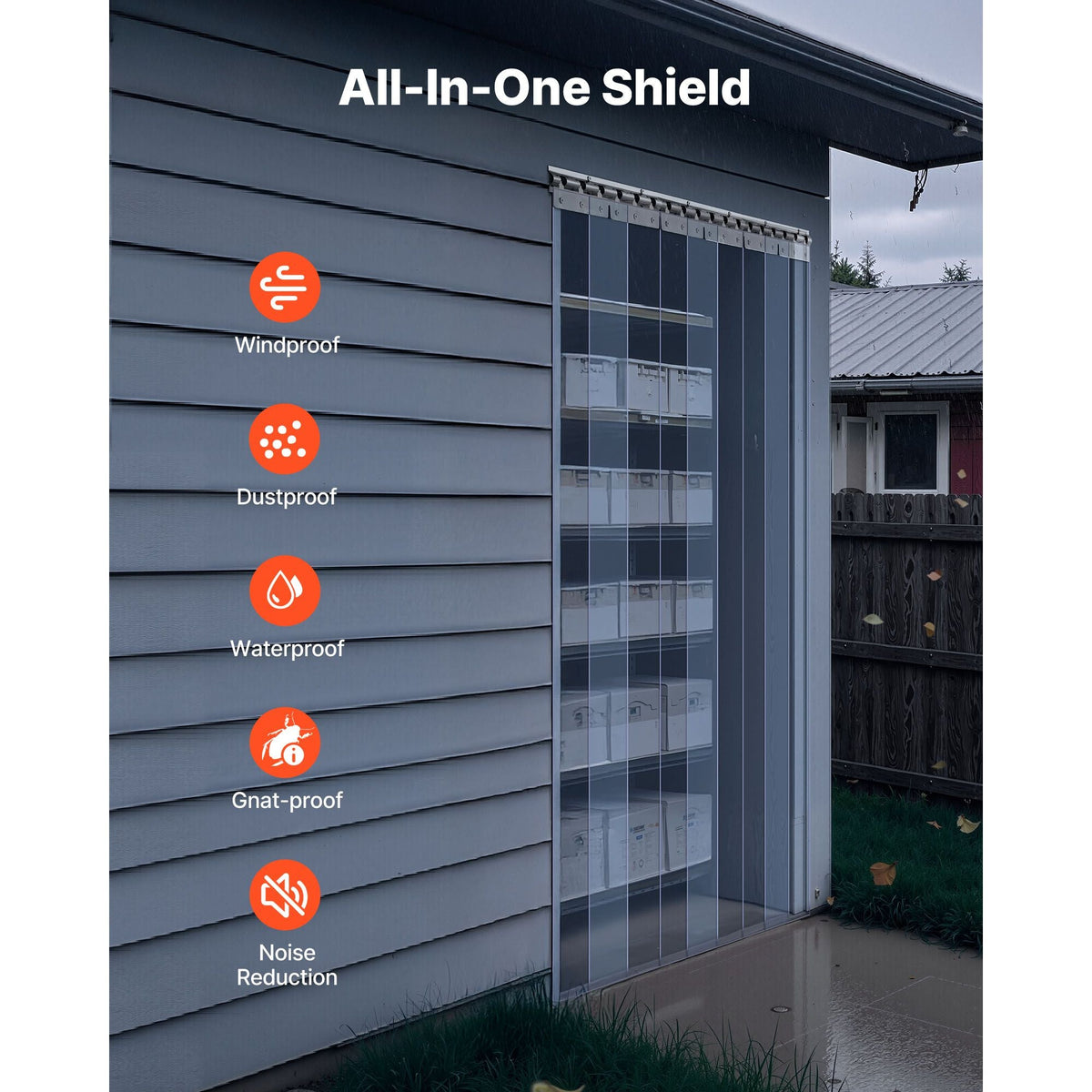 Clear PVC Strip Curtain, 80 in Height x 36 in Width x 0.08 in Thickness, 6 PCS Walk in Freezer Cooler Curtain Strips, Smooth Waterproof Plastic Door Strips for Warehouse, Freezer, Garage Doors