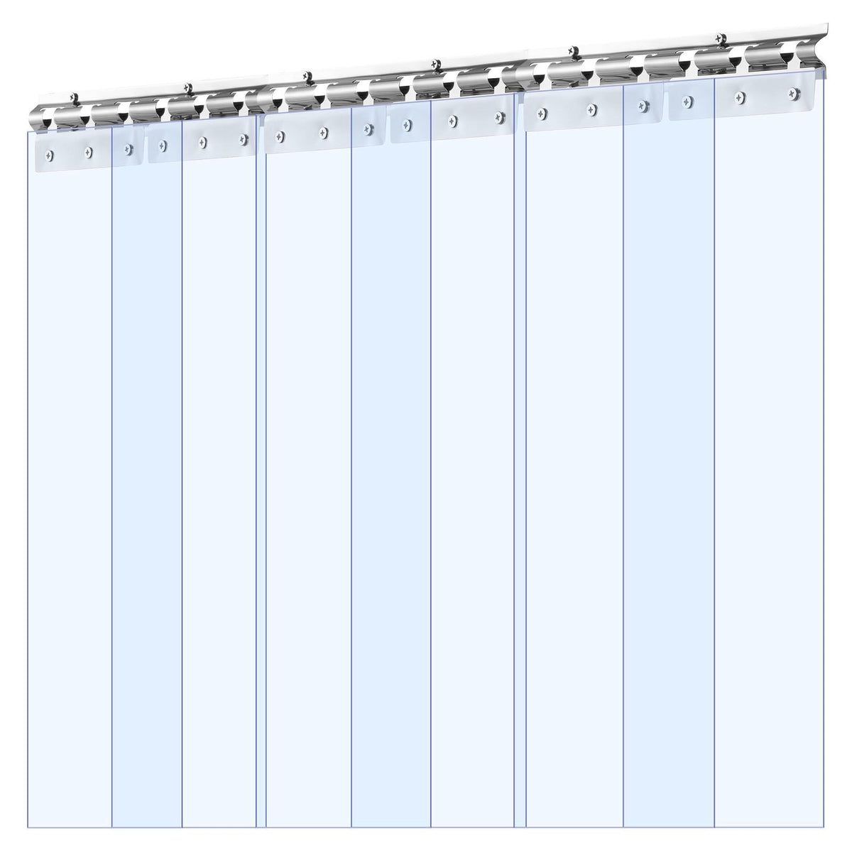 Clear PVC Strip Curtain, 80 in Height x 36 in Width x 0.08 in Thickness, 6 PCS Walk in Freezer Cooler Curtain Strips, Smooth Waterproof Plastic Door Strips for Warehouse, Freezer, Garage Doors