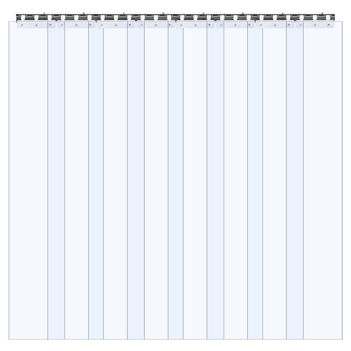 Clear PVC Strip Curtain, 84 in Height x 48 in Width x 0.08 in Thickness, 8 PCS Walk in Freezer Cooler Curtain Strips, Thermal Insulating Plastic Door Strips for Warehouse, Freezer, Garage Doors