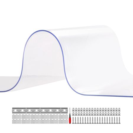 Clear PVC Strip Curtain, 96 in Height x 72 in Width x 0.08 in Thickness, 12 PCS Walk in Freezer Cooler Curtain Strips, Smooth Waterproof Plastic Door Strips for Warehouse, Freezer, Garage Doors