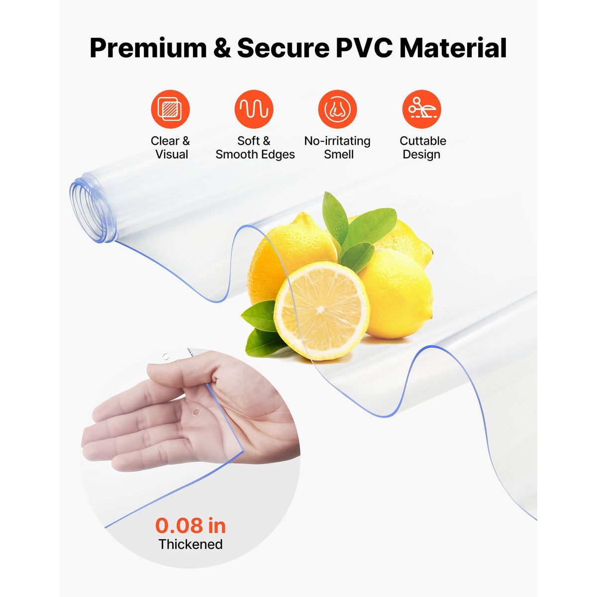 Clear PVC Strip Curtain, 96 in Height x 84 in Width x 0.08 in Thickness, 14 PCS Walk in Freezer Cooler Curtain Strips, Smooth Waterproof Plastic Door Strips for Warehouse, Freezer, Garage Doors