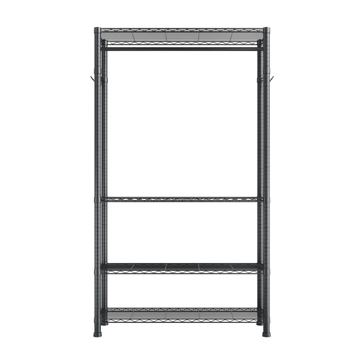 Clothing Garment Rack, Heavy Duty Clothing Garment Rack, 4 Adjustable Tiers Clothing Racks with Carbon Steel, 500 lbs Load Capacity Closet Wardrobe for Bedroom, Clothing Store, Hallway