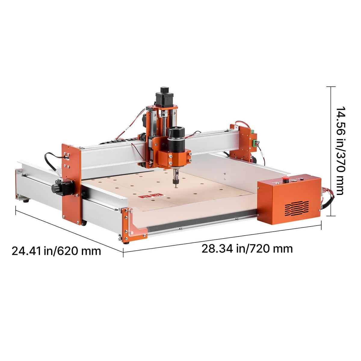 CNC Router Machine, 100W Spindle, 3-Axis Wood Engraving Milling Machine, with 15.75 x 15.75 x 3.74 in Working Area, Linear Rail, Aluminum Alloy Structure, for Wood Acrylic Carving Cutting
