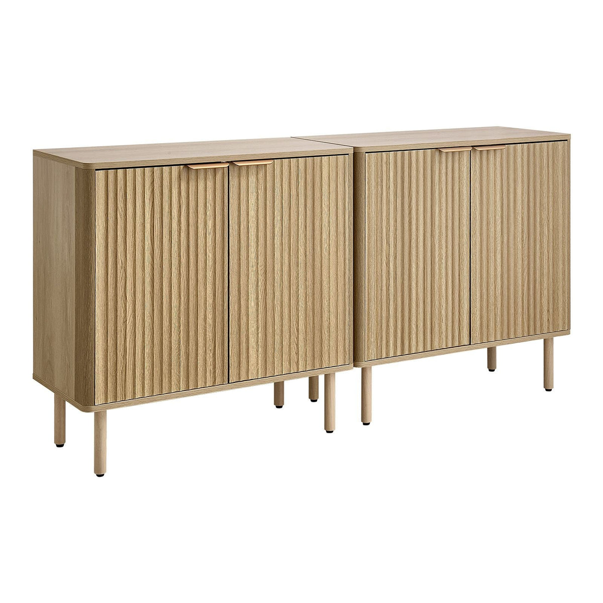 Coffee Bar Cabinet, Mid Century Fluted Coffee Bar Table with 2-Tier Storage, Buffet Stand Cabinet with 4 Barn Doors, Sideboard Buffet Station for Living Room, Entryway, 31.5x14.7x31.5 in(Single)