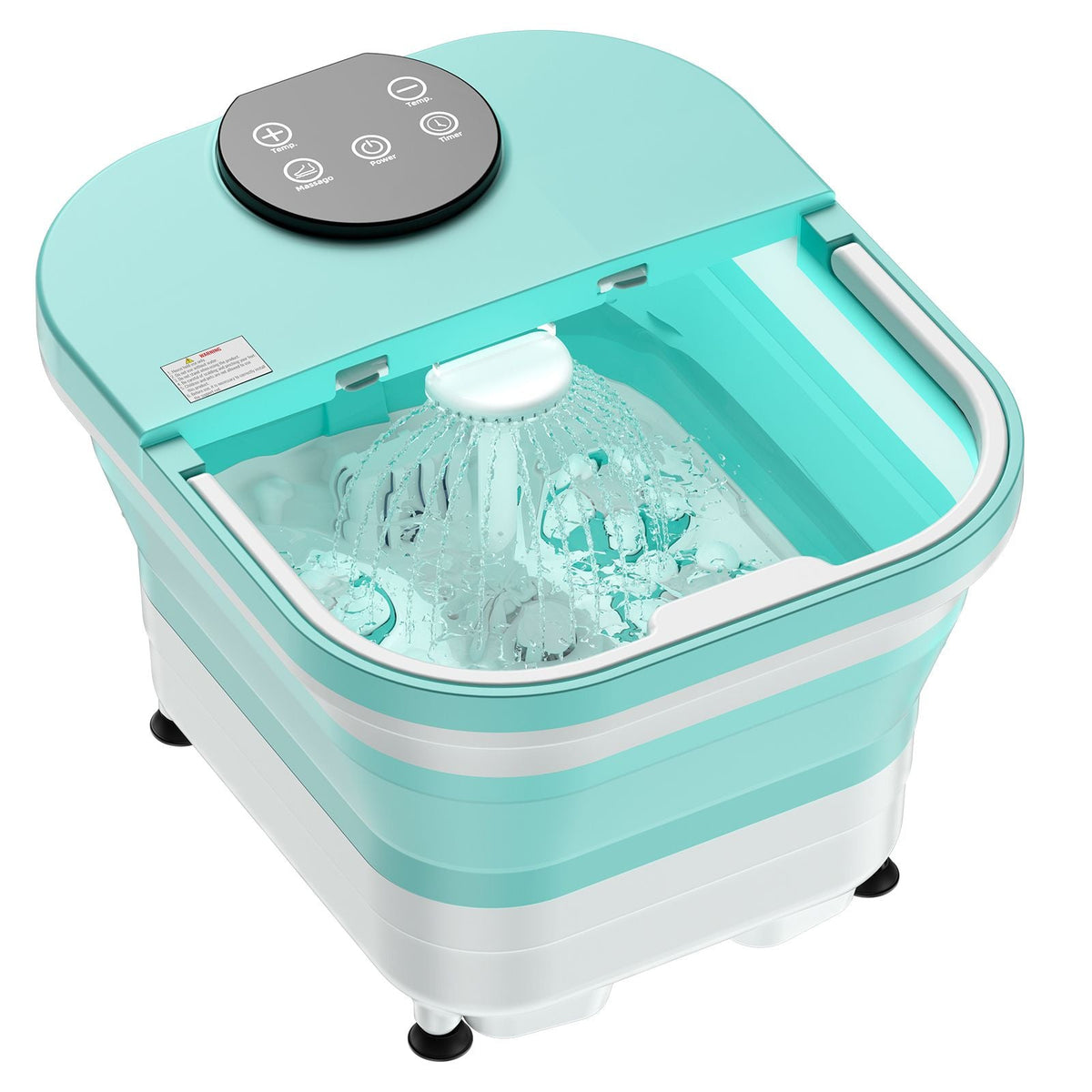 Collapsible Foot Spa Bath Massager, 95 - 118 Fahrenheit Heated Pedicure Foot Bath Tub with Adjustable Water Shower, 30 Massage Rollers, Feet Soaking Tub with Remote Control & Timer