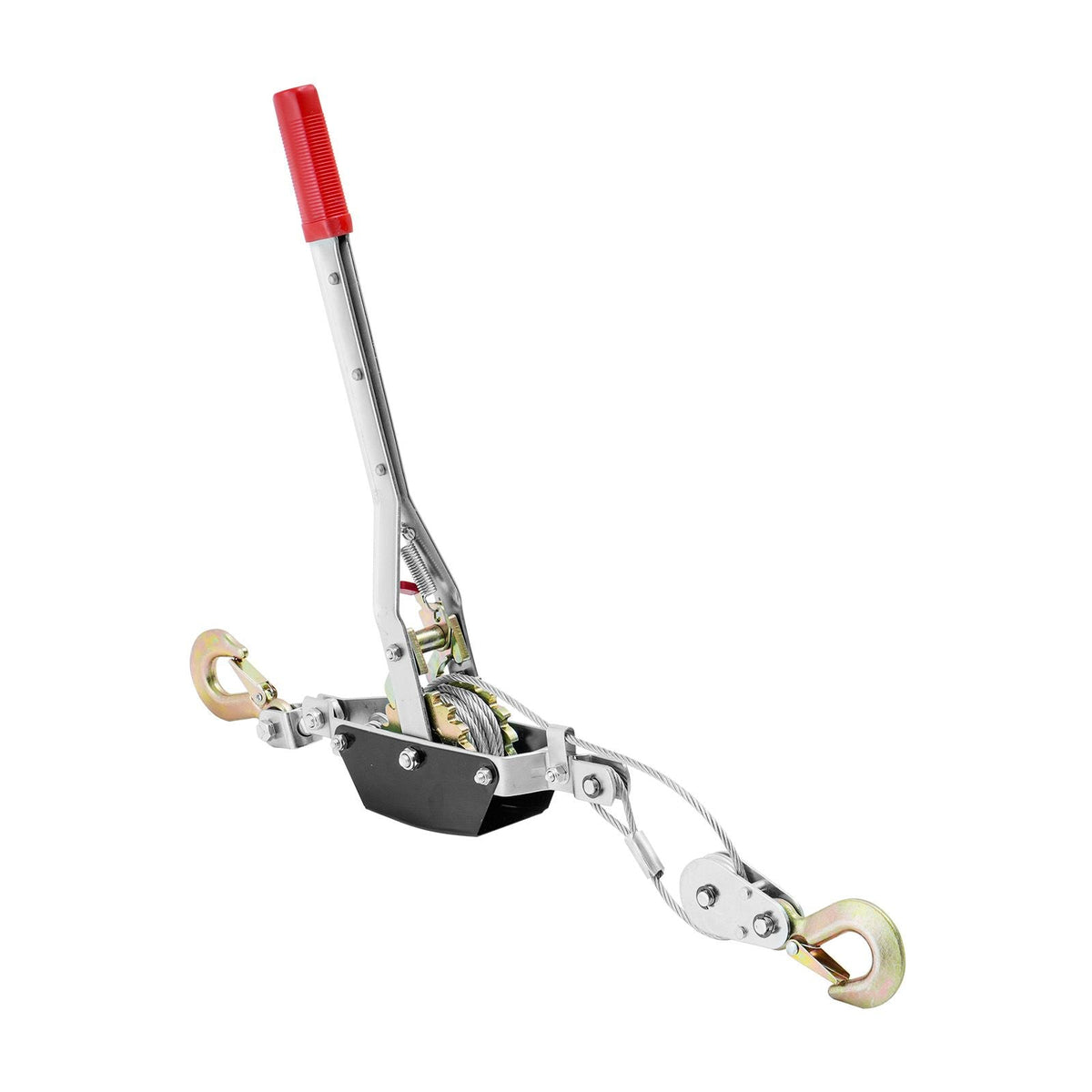 Come Along Winch, 2 Ton (4,409 lbs) Pulling Capacity, 12 ft Steel Cable, 2 Hooks, Heavy Duty Ratchet Power Puller Tool with Dual Gears, Automotive Hoist Cable Puller Ideal for Vehicle Rescue