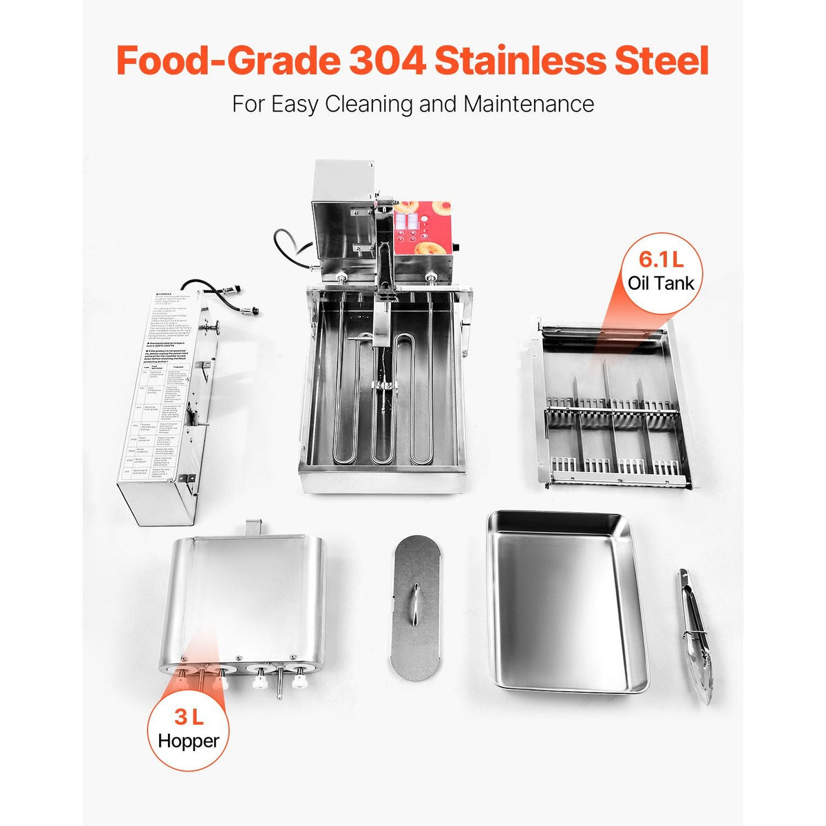 Commercial Automatic Donuts Machine, 4 Rows Donuts Making Equipment, 240 pcs/hour Electric High Power Doughnut Maker, Stainless Steel Frying Auto Fryer, with Intelligent Control
