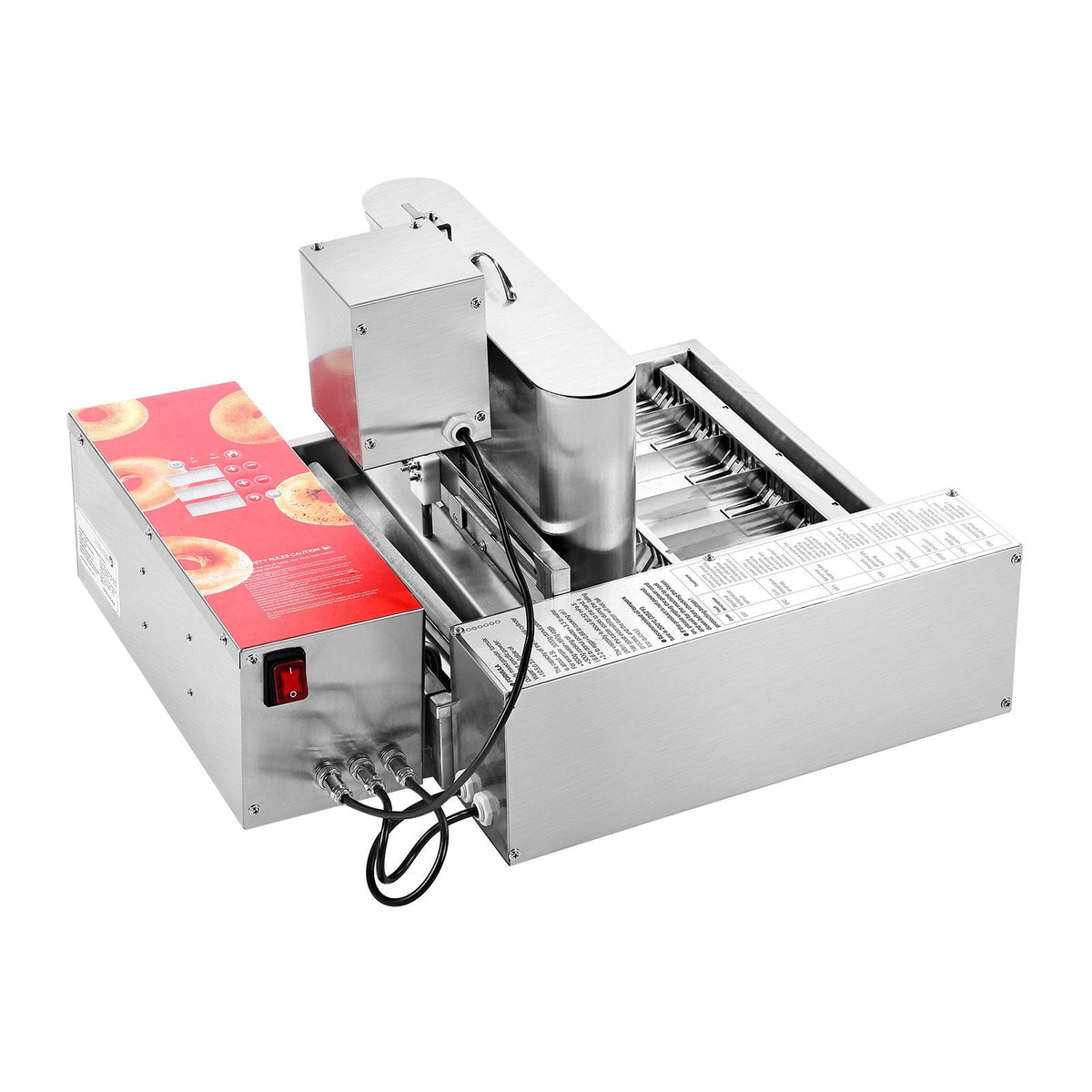 Commercial Automatic Donuts Machine, 6 Rows Donuts Making Equipment, 360 pcs/hour Electric High Power Doughnut Maker, Stainless Steel Frying Auto Fryer, with Intelligent Control