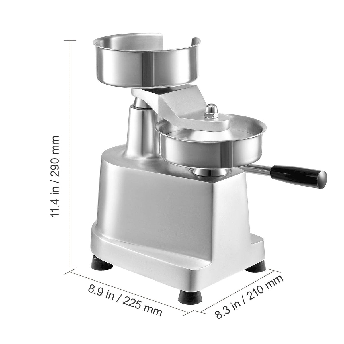 Commercial Burger Patty Maker, 130mm/5inch Hamburger Beef Patty Maker, Heavy Duty Food-Grade Stainless Steel Bowl Burger Press Machine, Kitchen Meat Forming Processor with 1000 Pcs Patty Papers