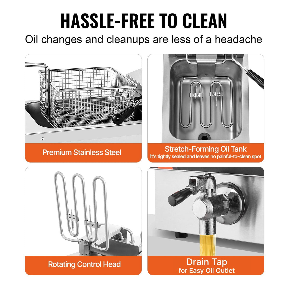 Commercial Deep Fryer, Dual Tank 3500W Electric Countertop Fryer, 2 x 9Qt / 8.5L Double Oil Fryer with 2 Baskets, 1mm Thickened Stainless Steel, Time & Temp Control, for Kitchen Restaurant Use