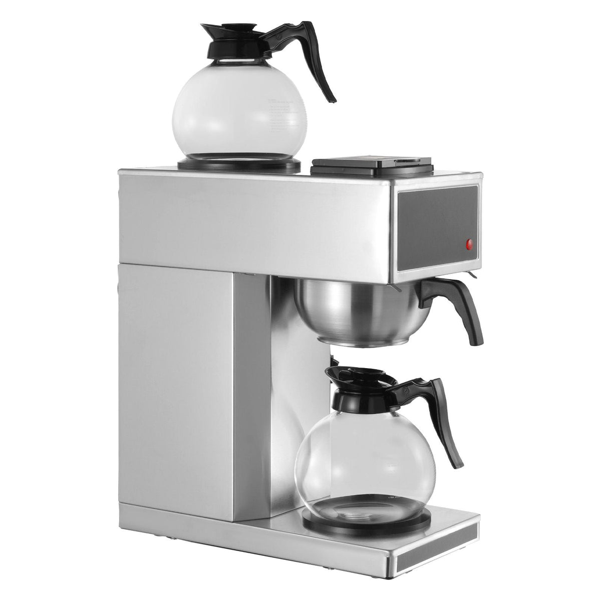 Commercial Drip Coffee Maker, 12 Cups Coffee-Maker Machine with 2 Glass Carafes and 2 Decanter Warmer Plates, Stainless Steel Drip Style Coffee Brewer, for Restaurant, Office, Coffee Shop & Home