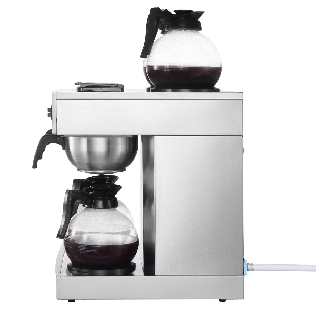 Commercial Drip Coffee Maker, 24 Cups Coffee-Maker Machine with 4 Glass Carafes and 4 Decanter Warmer Plates, Stainless Steel Dual-Head Coffee Brewer, for Restaurant, Office, Coffee Shop & Home