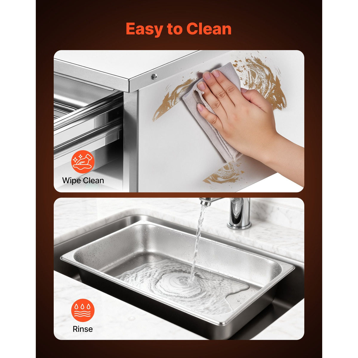 Commercial Electric Drawer Warmer, Single-Drawer Stainless Steel Food Warmer, Freestanding Compact Warming Drawer Cabinet, 85 Fahrenheit -185 Fahrenheit Wide Temperature Range