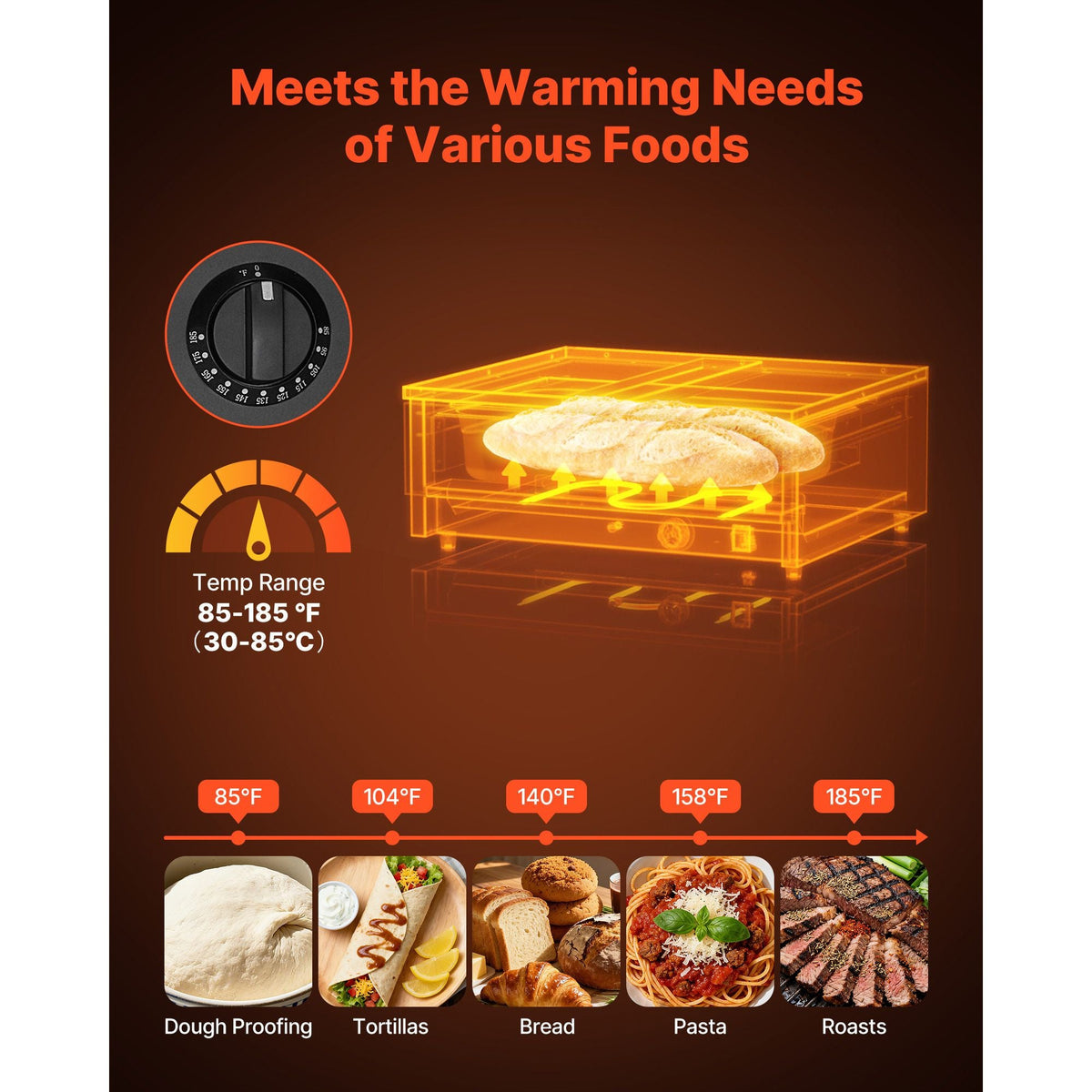 Commercial Electric Drawer Warmer, Single-Drawer Stainless Steel Food Warmer, Freestanding Compact Warming Drawer Cabinet, 85 Fahrenheit -185 Fahrenheit Wide Temperature Range