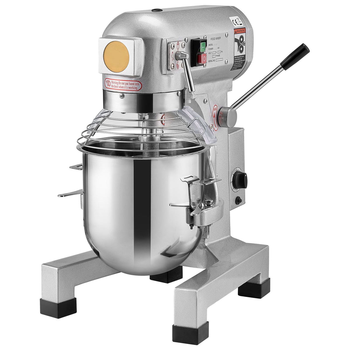 Commercial Food Mixer, 28.5L Commercial Stand Mixer with 3 Adjustable Speeds, 1100W Dough Mixer with Stainless Steel Bowl and 3 Mixing Attachments, Ideal for Restaurant, Bakery, Pastry shop, Caf