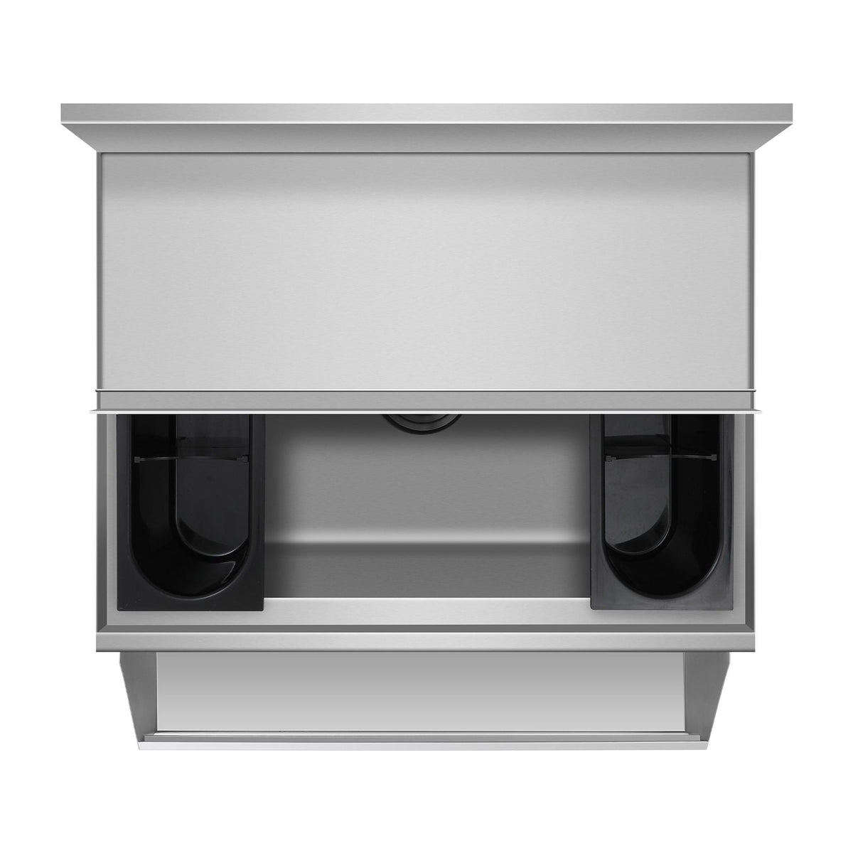 Commercial Ice Bin, 61.6 L Underbar Ice Bin, 24 x 24.2 x 37 in Stainless Steel Ice Chest with Sliding Lid, Bottle Holders, and Adjustable Bullet Feet, Cocktail Unit for Bar, Restaurant & Pub