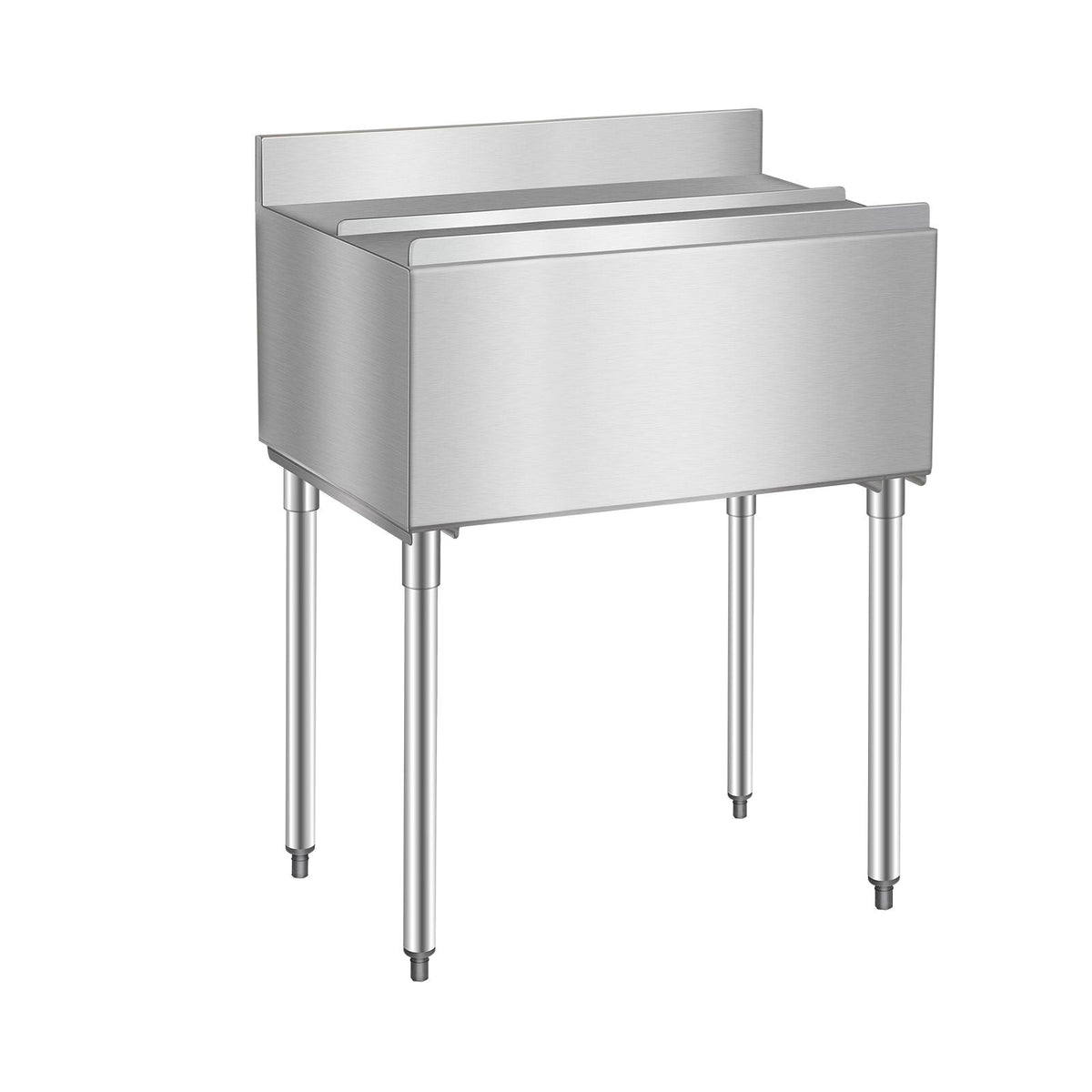 Commercial Ice Bin, 95.3 L Underbar Ice Bin, 35.9 x 19 x 37 in Stainless Steel Ice Chest with Sliding Lid, Bottle Holders, and Adjustable Bullet Feet, Cocktail Unit for Bars, Restaurants, Pubs