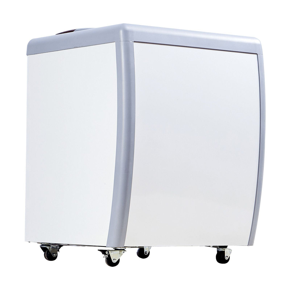 Commercial Ice Cream Display Case, 5.6 Cu.ft Chest Freezer, Mobile Glass Top Deep Freezer, Restaurant Gelato Dipping Cabinet, 2 Sliding Glass Doors, Locking Casters, White