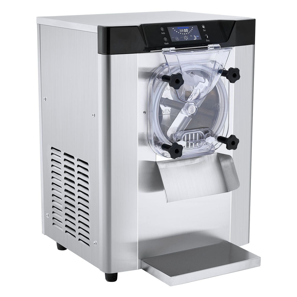 Commercial Ice Cream Machine, 12 L/H Yield, 1713W Single Flavor Countertop Hard Serve Ice Cream Maker, 4.5L Stainless Steel Cylinder, LED Panel Auto Clean Pre-cooling, for Restaurant Snack Bars