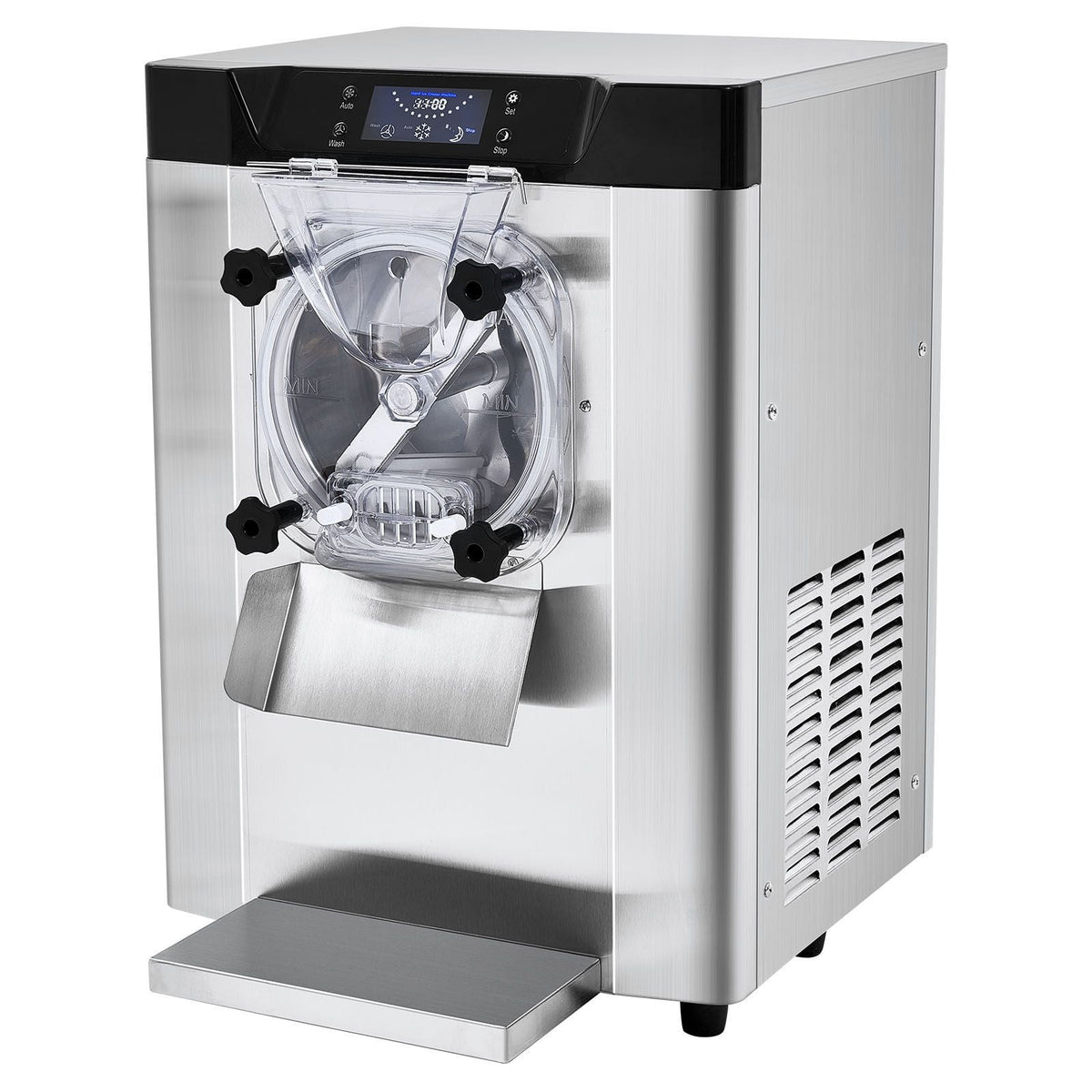 Commercial Ice Cream Machine, 12 L/H Yield, 1713W Single Flavor Countertop Hard Serve Ice Cream Maker, 4.5L Stainless Steel Cylinder, LED Panel Auto Clean Pre-cooling, for Restaurant Snack Bars